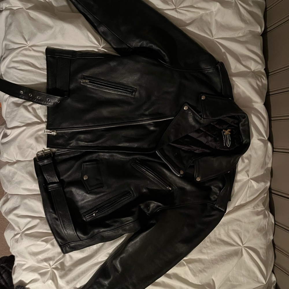 Xelement Men’s Black Leather Motorcycle Jacket - 4XL